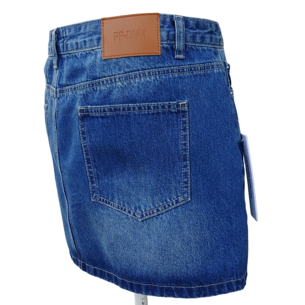 PP-DNM Princess Polly Arrte Mid-Rise Blue Denim Skirt Women's 10 NEW NWT - Picture 10 of 17